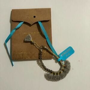 Shiraleah Chicago jewelry - Anthropologie - Rylee bracelet in gray tassels NEW